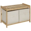 Ławka do łazienki TIDY BOX, 2 pojemniki do przechowywania, 66,8 x 44 x 35 cm