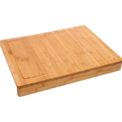 Bambusowa stolnica, deska do krojenia - 2w1, z rantem, 45 x 34,3 x 5 cm