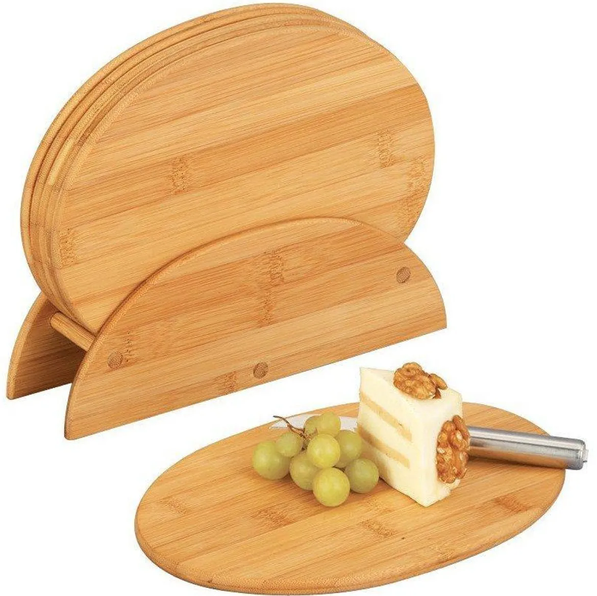 Bambusowe deski kuchenne + stojak, 7 części w komplecie, ZELLER