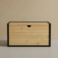 Bambusowy chlebak CADRE, dwustronnie otwierany, 20 x 33 x 20 cm