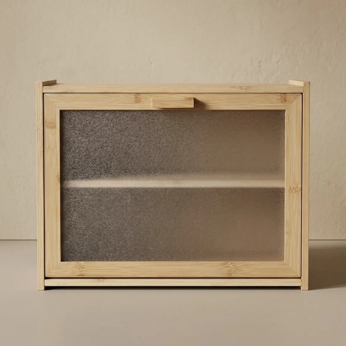 Bambusowy chlebak piętrowy DOPPIO, 17 x 40 x 31 cm, dwie półki