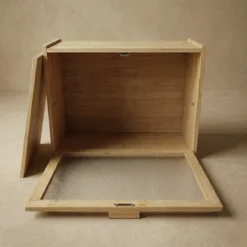 Bambusowy chlebak piętrowy DOPPIO, 17 x 40 x 31 cm, dwie półki