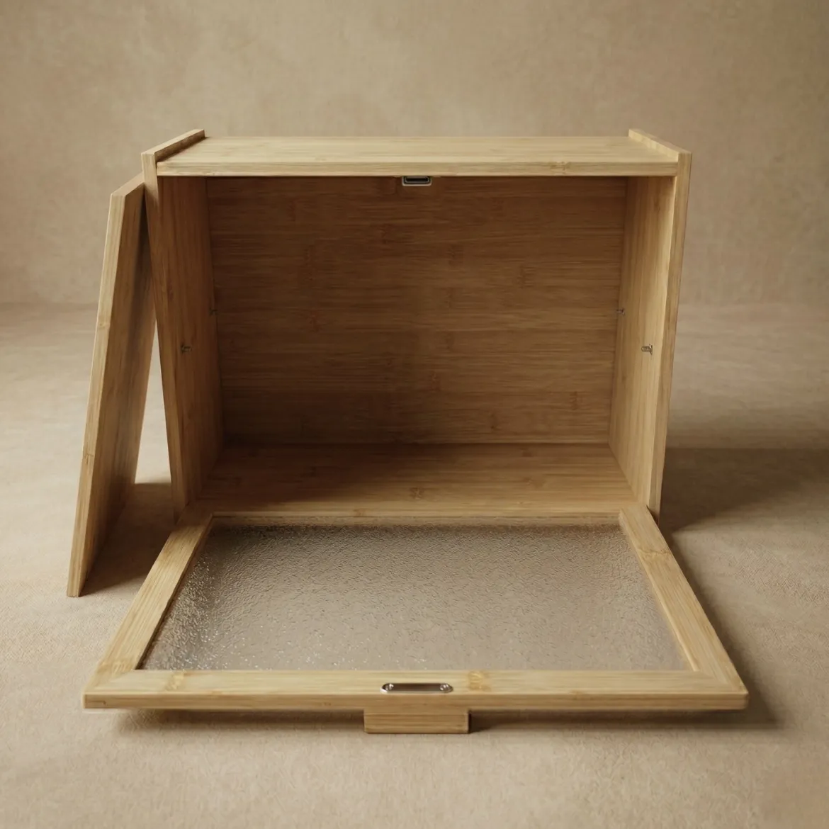 Bambusowy chlebak piętrowy DOPPIO, 17 x 40 x 31 cm, dwie półki