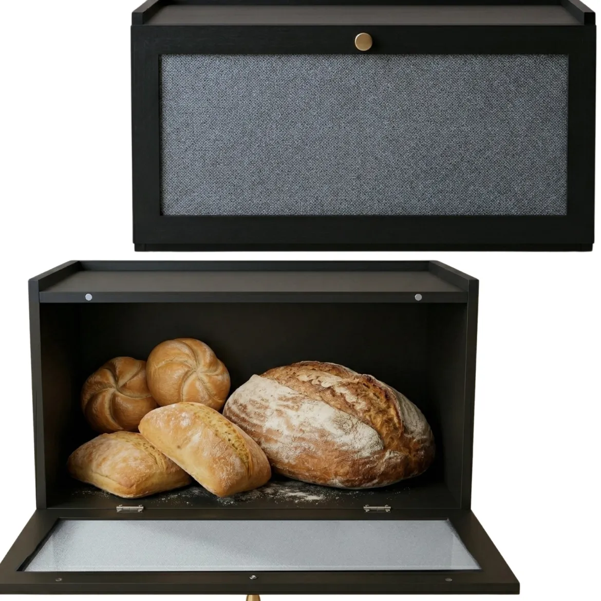 Bambusowy chlebak VITRINE, 25 x 40 x 21,5 cm