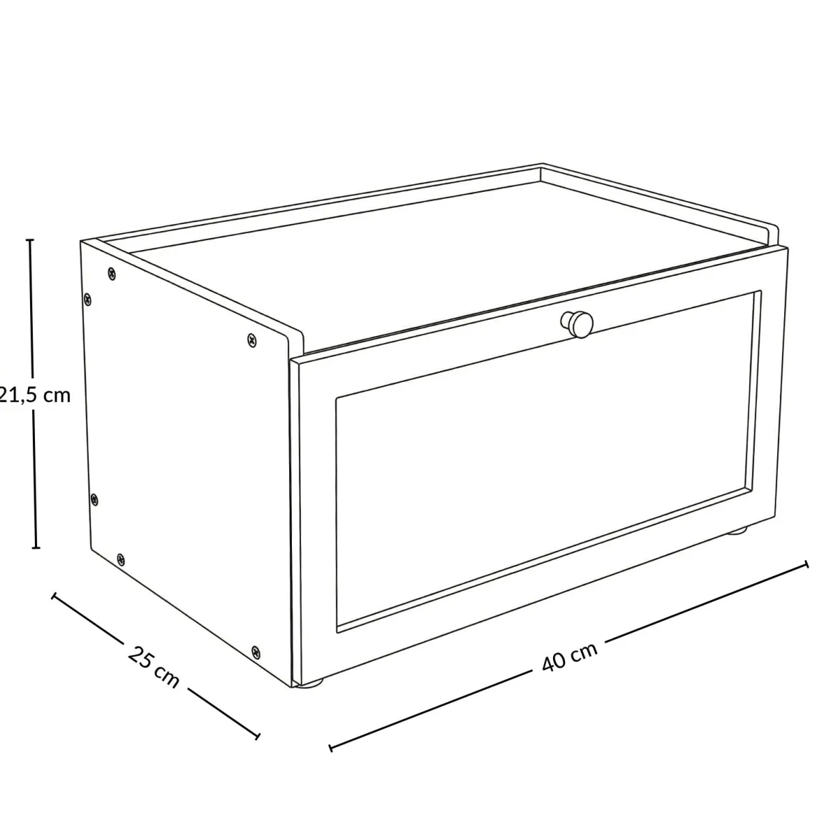 Bambusowy chlebak VITRINE, 25 x 40 x 21,5 cm