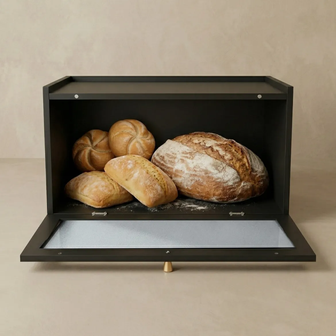 Bambusowy chlebak VITRINE, 25 x 40 x 21,5 cm