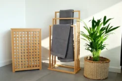 Bambusowy kosz na pranie z pokrywką - 92 litry, wyjmowany wkład, BAMBOO ZELLER