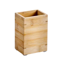 Bambusowy kubek na szczotki, 8 x 6 x 12 cm