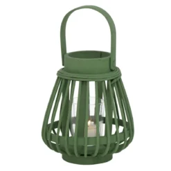 Bambusowy lampion Ilvie, 16 cm, tealight