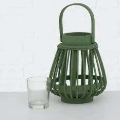 Bambusowy lampion Ilvie, 16 cm, tealight