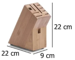Bambusowy stojak na noże, blok do noży - 22x22x9cm
