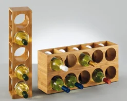 Bambusowy stojak na wino - 5 butelek