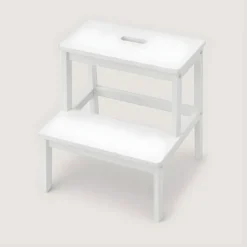 Bambusowy taboret ze schodkiem KROK, wys. 46 cm