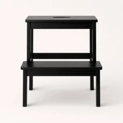 Bambusowy taboret ze schodkiem KROK, wys. 46 cm