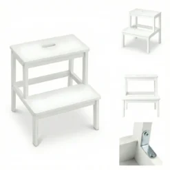 Bambusowy taboret ze schodkiem KROK, wys. 46 cm