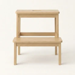 Bambusowy taboret ze schodkiem KROK, wys. 46 cm