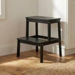 Bambusowy taboret ze schodkiem KROK, wys. 46 cm