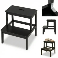 Bambusowy taboret ze schodkiem KROK, wys. 46 cm