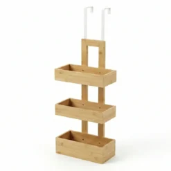Bambusowy wieszak łazienkowy na drzwi RANT, 74 cm