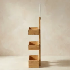 Bambusowy wieszak łazienkowy na drzwi RANT, 74 cm