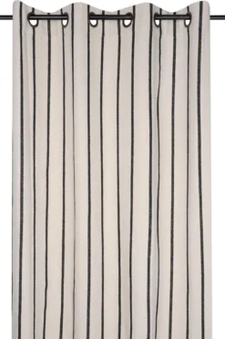 Bawełniana zasłona na przelotkach TROP czarne paski, 135 x 260 cm