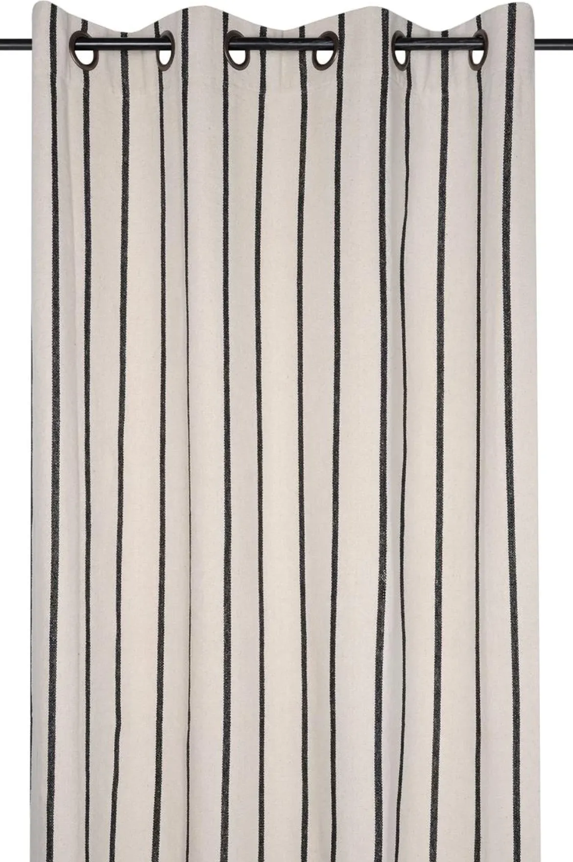 Bawełniana zasłona na przelotkach TROP czarne paski, 135 x 260 cm