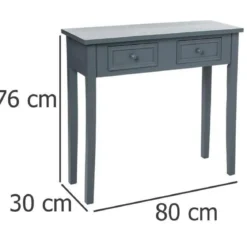 Biurko drewniane CHARME z 2 szufladkami, 80 x 30 x 76 cm
