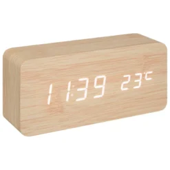 Budzik bez tykania Gamiel, termometr, alarm, 15 x 4 x 7 cm