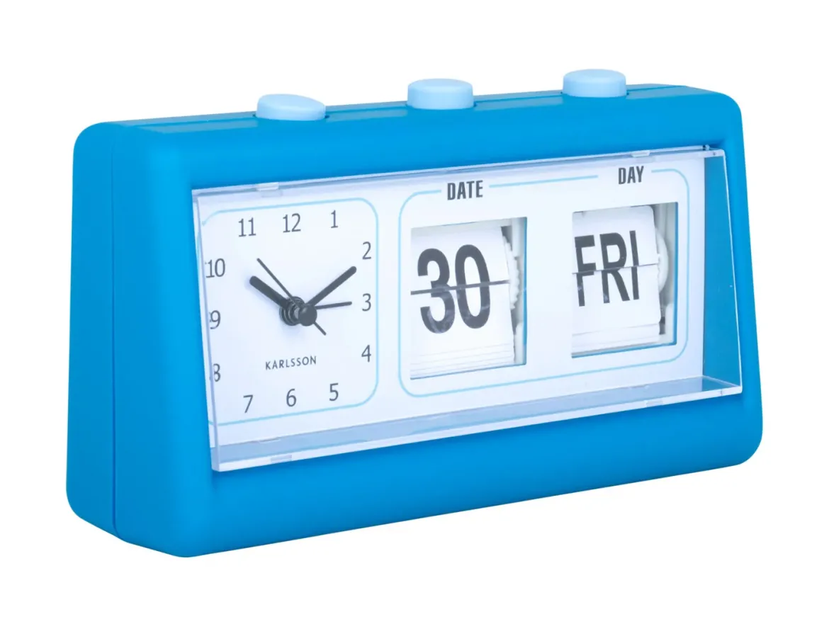 Budzik retro FLIP z datą