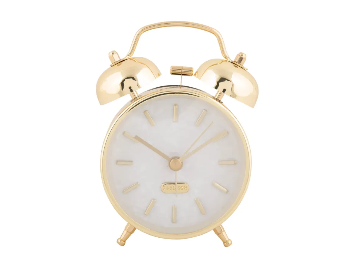 Budzik retro PEARL GLOW, Ø 8 cm