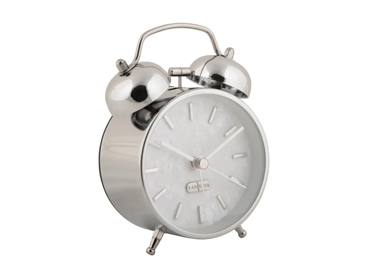 Budzik retro PEARL GLOW, Ø 8 cm
