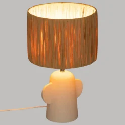 Ceramiczna lampa stołowa z kloszem RAIA, 42 cm