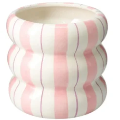 Ceramiczna osłona na doniczkę w paski LINJE, 14 cm