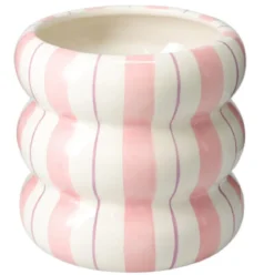 Ceramiczna osłona na doniczkę w paski LINJE, 14 cm