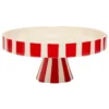 Ceramiczna patera świąteczna, czerwono-biała, Ø 27 cm