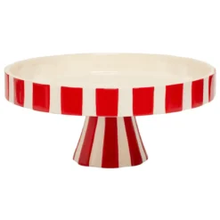 Ceramiczna patera świąteczna, czerwono-biała, Ø 27 cm