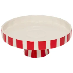 Ceramiczna patera świąteczna, czerwono-biała, Ø 27 cm