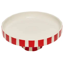 Ceramiczna patera świąteczna, czerwono-biała, Ø 27 cm