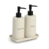 Ceramiczne dozowniki do mydła i lotionu BATH STYLE, 3 elementy