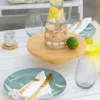 Ceramiczne kubki z bambusowymi podkładkami, 4 szt., 130 ml