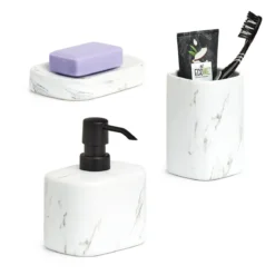 Ceramiczny kubek na szczoteczki MARBLE