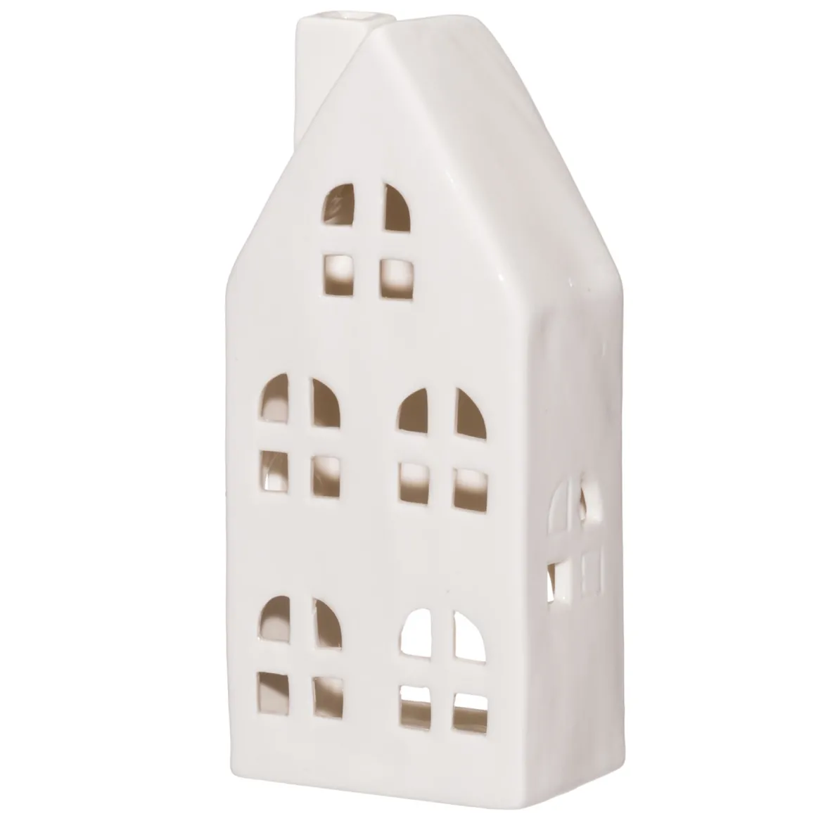 Ceramiczny lampion domek, wys. 17 cm