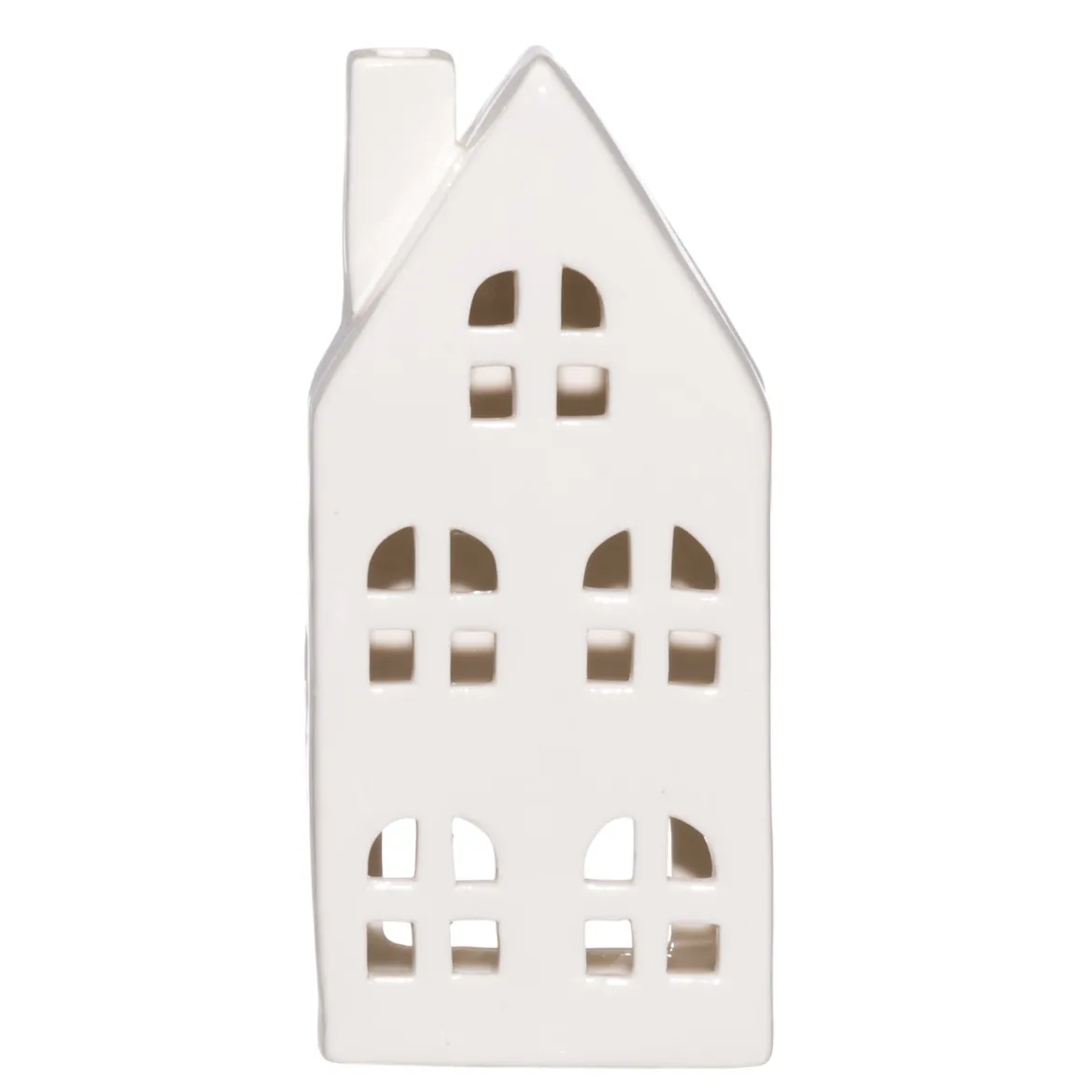 Ceramiczny lampion domek, wys. 17 cm