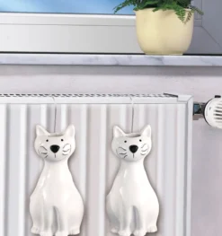 Ceramiczny nawilżacz powietrza na kaloryfer KOT, 2 sztuki w komplecie