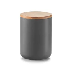 Ceramiczny pojemnik ANTHRACITE z bambusową pokrywką, 650 ml, ZELLER