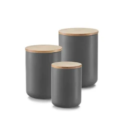 Ceramiczny pojemnik ANTHRACITE z bambusową pokrywką, 650 ml, ZELLER