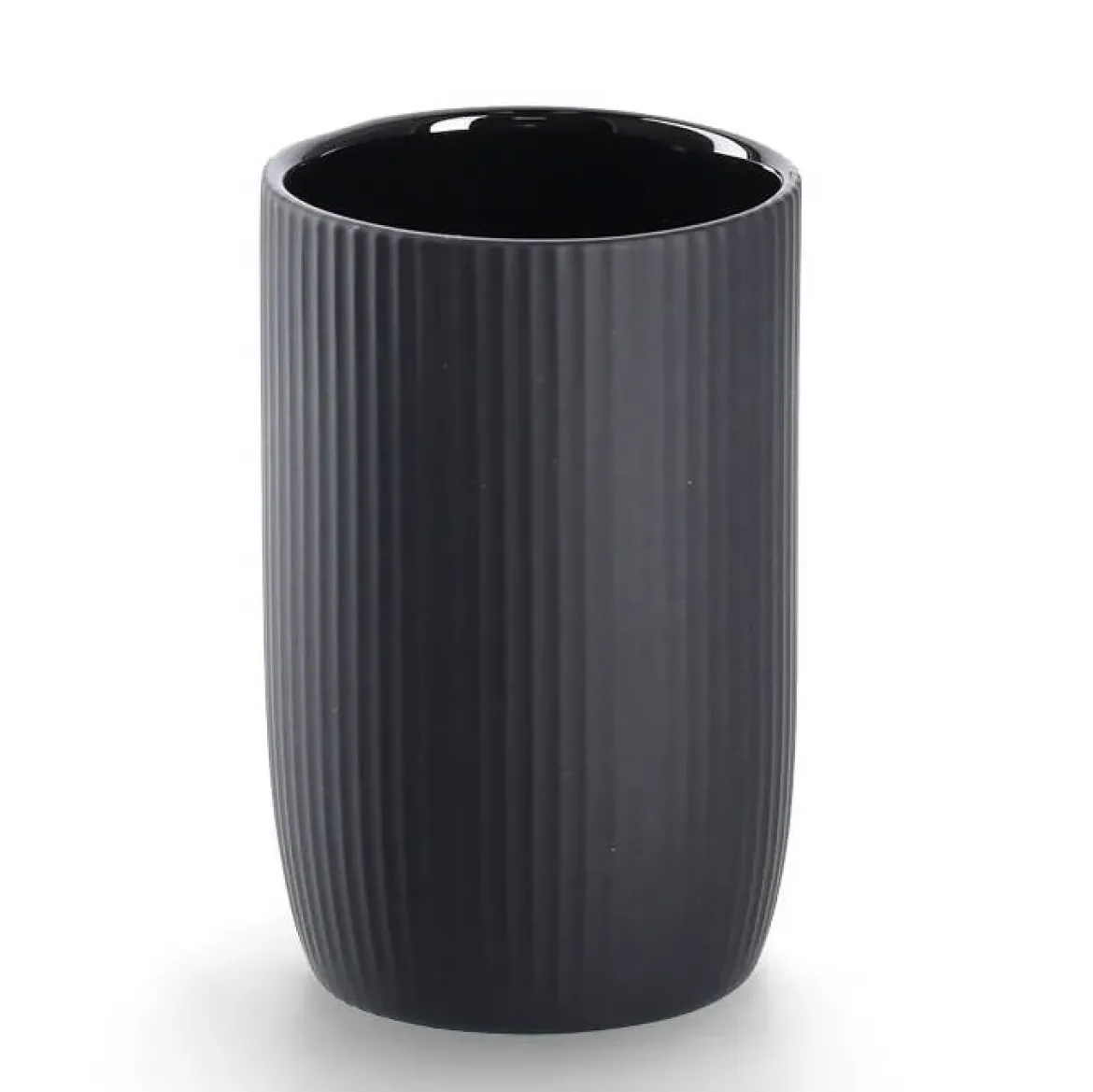 Ceramiczny prążkowany kubek na szczoteczki, Ø 7,7 cm