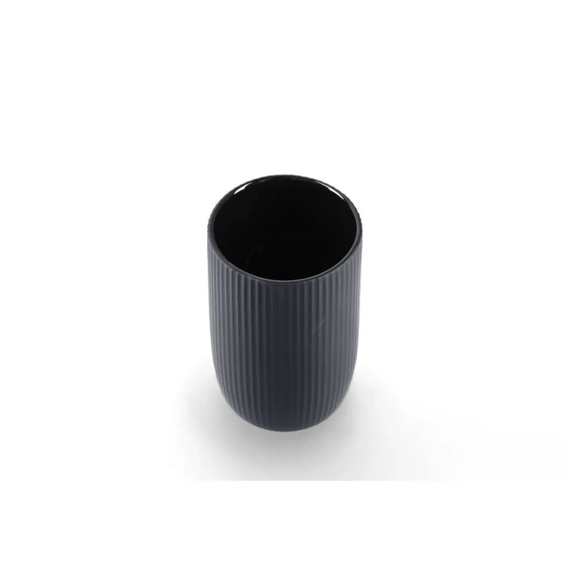 Ceramiczny prążkowany kubek na szczoteczki, Ø 7,7 cm