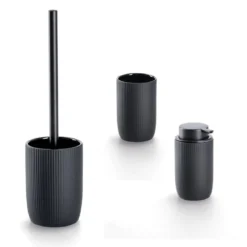 Ceramiczny prążkowany kubek na szczoteczki, Ø 7,7 cm