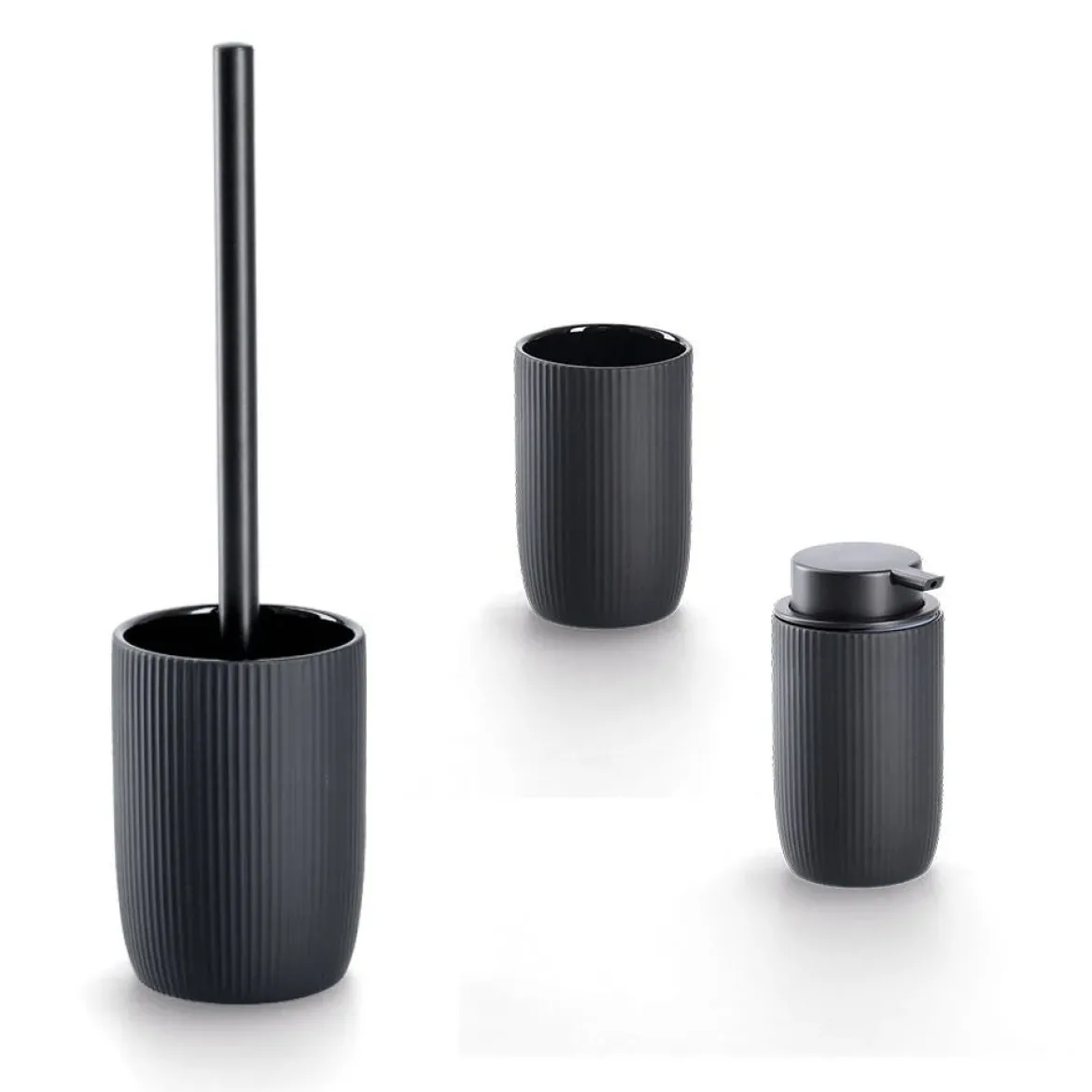 Ceramiczny prążkowany kubek na szczoteczki, Ø 7,7 cm